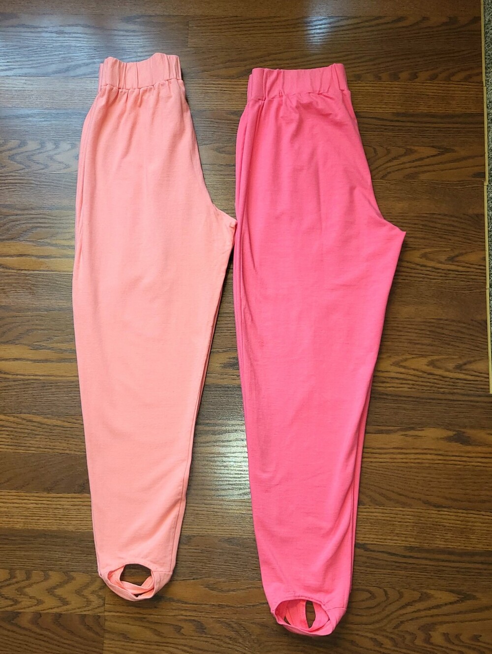 2 HOT Pairs Vintage 80s Cotton Pleated STIRRUP Pants Leggings w/ Foot Strap M-L